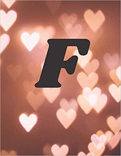 okumak F: Cute Initial Monogram Letter F College Ruled Notebook.Pretty Personalized Medium Lined Journal &amp; Diary for Writing &amp; Note Taking for Girls and Women - BLACK &amp; Gold Pink HEART Print