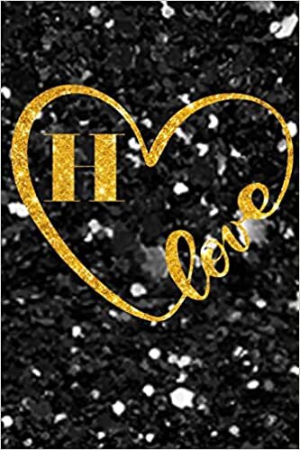 okumak H Monogram Notebook lettre H Notebook journal Gold Confetti Glitter for Women and Girls.: Lined Note Book, Writing Pad, Journal or Diaryfor Kids, Girls &amp; Women - 110 Pages - Size 6x9