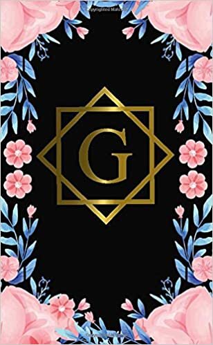 okumak G: 2020-2021 Two-Year Monthly Spread Pocket Planner &amp; Organizer - Phone Book, Password Log &amp; Notes - Initial Monogram Letter G 2 Year (24 Months) ... &amp; Calendar - Nifty Black &amp; Gold Floral Print