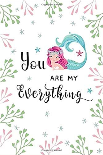 okumak You Are My Everything: 4x6 Password Notebook with A-Z Tabs | Mini Book Size | Floral Star Mermaid Design White