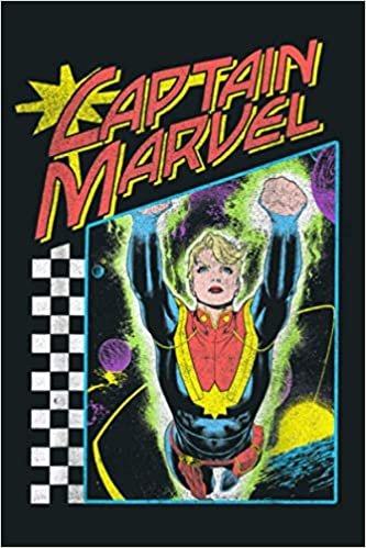 okumak Captain Marvel Vintage 90 S Style Space Poster: Notebook Planner - 6x9 inch Daily Planner Journal, To Do List Notebook, Daily Organizer, 114 Pages