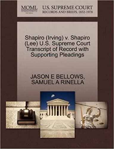 okumak Shapiro (Irving) v. Shapiro (Lee) U.S. Supreme Court Transcript of Record with Supporting Pleadings