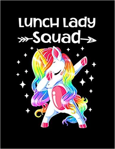 okumak Lunch Lady Squad: Dabbing Unicorn Notebook For Lunch Lady 8.5 x11 Soft Cover Unicorn Notebook