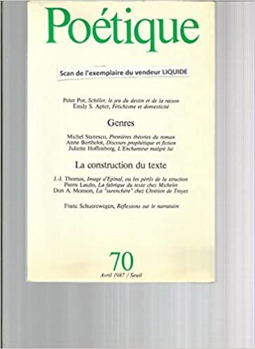 okumak Poétique, n° 070. Genres. La Construction du texte (70) (Revue poetique)