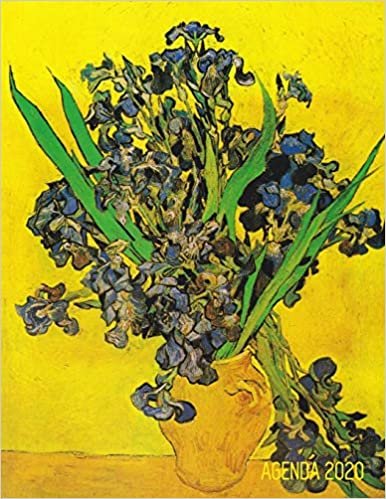 okumak Van Gogh Planificateur 2020: Vase aux Iris sur Fond Jaune | Agenda Annuel | Peintre Néerlandais | Postimpressionisme | Pour l’Organisation à la Maison ou au Bureau
