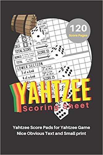 okumak Yahtzee Scoring Sheet: V.18 Yahtzee Score Pads for Yahtzee Game Nice Obvious Text Small print Yahtzee Score Sheets 6 by 9 inch