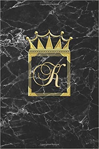 okumak K: Personalised Journal Notepad Notebook (Blank Lined) Diary / Initial K Letter Monogram Notebook / Black And Gold Marble Design / Gold Initial With ... For Writing Notes Ideas And Day To Day Goals