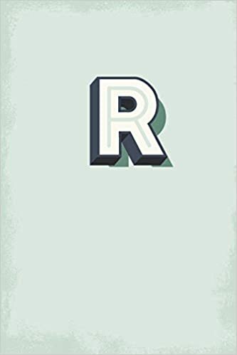 okumak R: 110 Sketchbook Pages (6 x 9) | Light Blue Green Monogram Sketch Notebook with a Simple Vintage Design | Personalized Initial Letter | Distressed Retro Monogramed Book