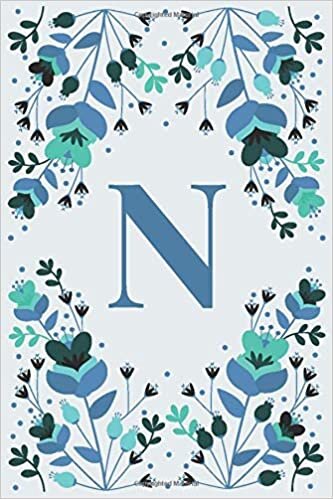 okumak N: Floral Pattern Initial N Composition Notebook Journal for School, Work, Home - 110 Lined Pages (55 Sheets) - 6&quot;x9&quot;