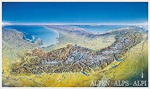 okumak KOMPASS Panorama die Alpen von Norden: von Marseille bis Wien, Alpenpanorama, Poster (KOMPASS-Panoramakarten, Band 349)