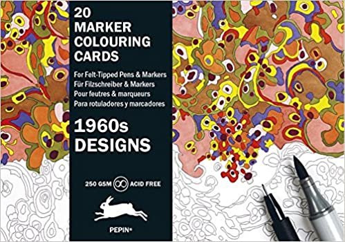 okumak 1960s Designs: Marker Colouring Card Book (Multilingual Edition): marker Colouring Cards