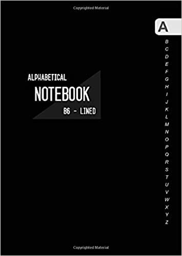 okumak Alphabetical Notebook B6: Small Lined-Journal Organizer with A-Z Tabs Printed | Smart Black Design