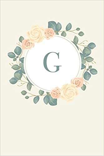 okumak G: 110 Sketchbook Pages (6 x 9) | Pretty Monogram Sketch Notebook with a Simple Vintage Floral Roses and Peonies Design with a Personalized Initial Letter | Monogramed Sketchbook