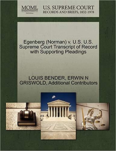 okumak Egenberg (Norman) v. U.S. U.S. Supreme Court Transcript of Record with Supporting Pleadings