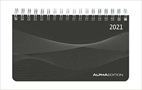 okumak Mini-Querkalender PP-Einband schwarz 2021 - Tischkalender