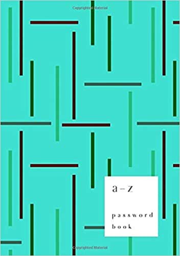 okumak A-Z Password Book: A5 Medium Password Notebook with A-Z Alphabet Index | Large Print | Modern Horizontal Vertical Stripe Design | Turquoise