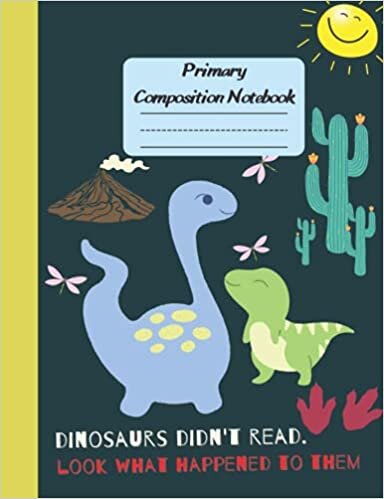 okumak Primary Composition Notebook and Story Journal Dinosaur Era: Dotted Midline and Picture Space | Grades K-2 School Exercise Book | Draw and Write 110 pages (Kids Jurassic Composition Notebooks)