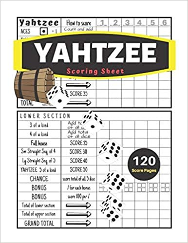 okumak Yahtzee Scoring Sheet: V.23 Yahtzee Score Pads for Yahtzee Game Nice Obvious Text and Large Print Yahtzee Score Card 8.5*11 inch