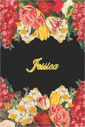okumak Jessica: Lined Notebook / Journal with Personalized Name, &amp; Monogram initial J on the Back Cover, Floral cover, Gift for Girls &amp; Women