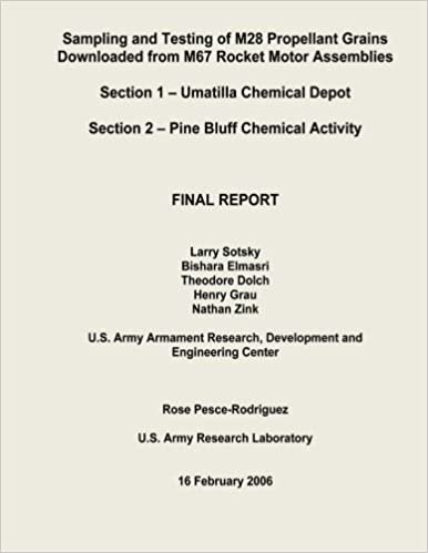 okumak Sampling and Testing of M28 Propellant Grains Downloaded from M67 Rocket Motor Assemblies Final Report - Section 1 - Umatilla Chemical Depot; Section 2 - Pine Bluff Chemical Activity