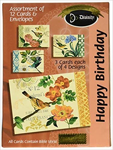 okumak Divinity butik tebrik kartı ürün yelpazesi – Doğum günü, kuş ve Şam kumaşı (21197 N)