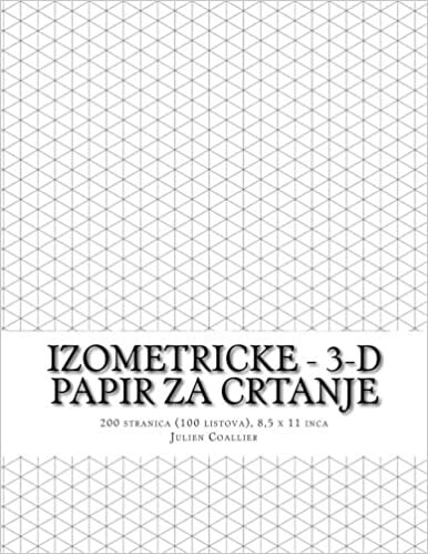 okumak Izometricke - 3-D Papir za Crtanje: 200 stranica (100 listova), 8,5 x 11 inca