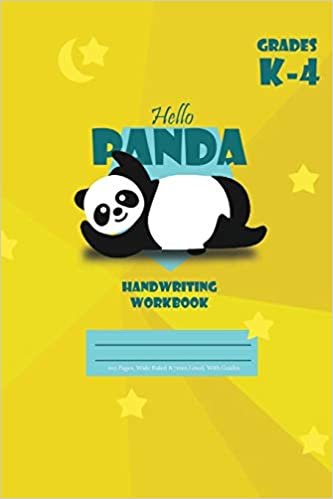 okumak Hello Panda Primary Handwriting k-4 Workbook, 51 Sheets, 6 x 9 Inch Yellow Cover