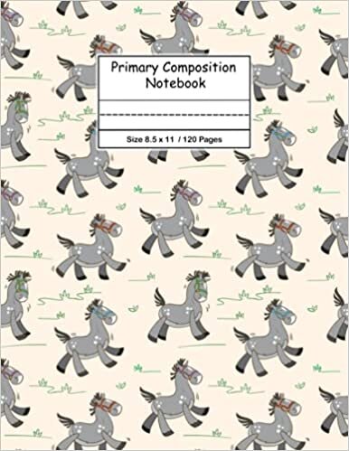 okumak 8.5 x 11 (120 pages): Primary Journal K-2 | Dotted Midline with Story Picture Space | Cute Pony Notebook for Girls, Kids, Teens