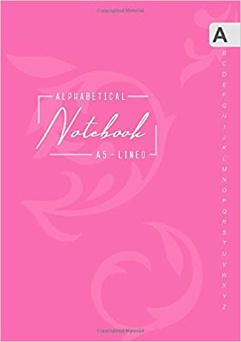 okumak Alphabetical Notebook A5: Medium Lined-Journal Organizer with A-Z Tabs Printed | Smart Baroque Design Pink