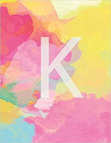 okumak K: Monogram Initial Composition Wide Ruled  Notebook
