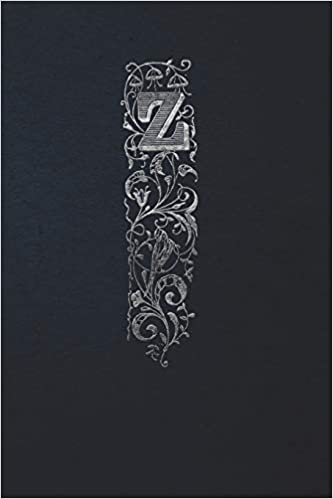 okumak Notebook: Art Nouveau Initial Z - Silver on Black - Lined Diary / Journal