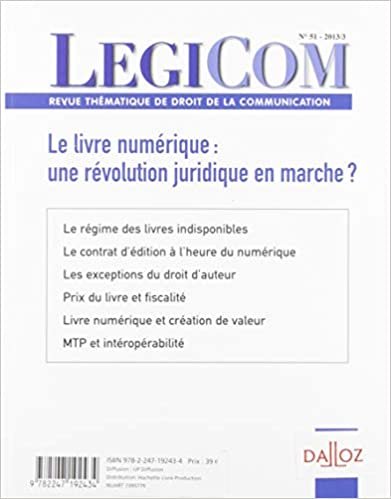 okumak Legicom n°51 Le livre numérique : une révolution juridique en marche: LE LIVRE NUMERIQUE (DZ.LEGIPRESSE)