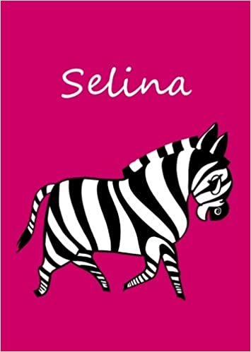 okumak Selina: personalisiertes Malbuch / Notizbuch / Tagebuch - Zebra - A4 - blanko