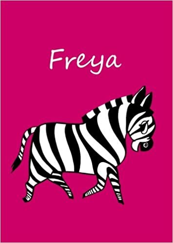 okumak personalisiertes Malbuch / Notizbuch / Tagebuch - Freya: Zebra - A4 - blanko