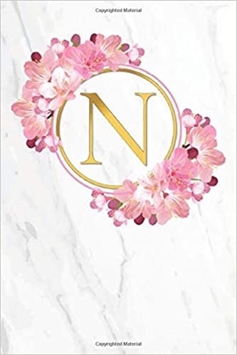 okumak N: Asian Blossom | Sakura / Marble / Gold | Super Cute Monogram Initial Letter Notebook | Personalized Lined Journal / Diary | Perfect for Writing / ... Marble Monogram Composition Notebook, Band 1)
