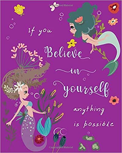 okumak If You Believe in Yourself, Anything Is Possible: 8x10 Large Print Password Notebook with A-Z Tabs | Big Book Size | Pretty Mermaid Floral Design Purple