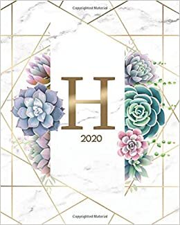 okumak 2020: Cactus Weekly Daily Planner &amp; Organizer for Girls &amp; Women - Abstract Initial Monogram Letter H Agenda &amp; Calendar With To-Do’s, U.S. Holidays &amp; Inspirational Quotes, Vision Board &amp; Notes.