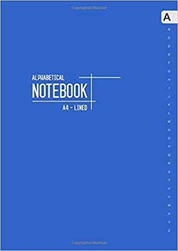 okumak Alphabetical Notebook A4: Large Lined-Journal Organizer with A-Z Tabs Printed | Smart Blue Design