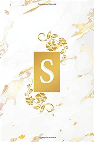 okumak S : Capital Letter Monogram: Golden &amp; Luxury Lined Notebook with Initial Letter Monogram Journal, Floral Print For Writing And Notes, (120 pages, 6x9, Soft Cover, Matte Finish.)