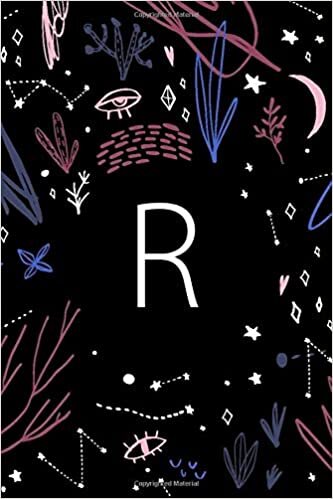 okumak R: Monogram Initial R Celestial Journal Notebook - 110 Lined Pages (55 Sheets) for Taking Notes and Jotting Down Ideas - 6&quot;x9&quot;