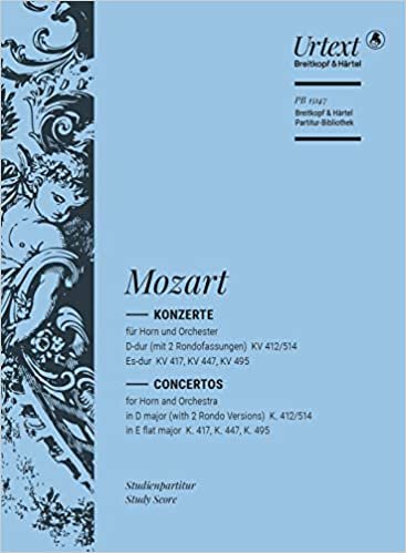 okumak Konzerte für Horn und Orchester D-dur KV 412/514 und Es-dur KV 417, KV 447, KV 495 - Studienpartitur (PB 15147)