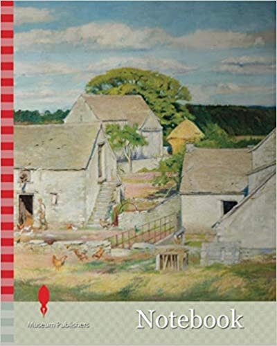 okumak Notebook: Oakridge Farm, Late Summer, 1933 Sir William Rosthenstein (d 1945), Landscape, Oil Painting, England, Bird, Chicken, Countryside, Farming, Architecture, Barn