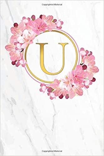 okumak U: Asian Blossom | Sakura / Marble / Gold | Super Cute Monogram Initial Letter Notebook | Personalized Lined Journal / Diary | Perfect for Writing / ... Sakura Marble Monogram Composition Notebook)
