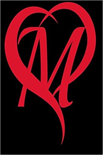 okumak Monogram Initial Letter M Adorable Heart Red and Black:: In My Heart letter initial Personalized Name Letter M , Cute funny gift for  Girlfriend ... for Home School College  for Writing Notes.