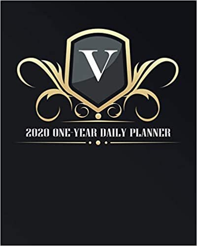 okumak V - 2020 One Year Daily Planner: Elegant Black and Gold Monogram Initials | Pretty Calendar Organizer | One 1 Year Letter Agenda Schedule with Vision ... (8x10 12 Month Monogram Initial Planner)