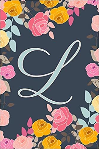 okumak L: Letter L Journal, Ditzy Flowers, Personalized Notebook Monogram Initial, 6 x 9