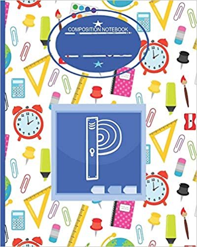 okumak Composition Notebook P: Monogrammed Initial Primary School Wide Ruled Notebook