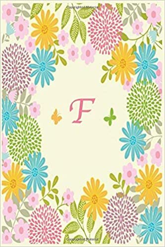 okumak F:: Monogram Initial F Notebook for Women and Girls, Pink Floral Monogrammed Blank Lined Note Book, Writing Pad, Journal or Diary with ... Kids, Girls &amp; Women - 120 Pages - Size 6x9