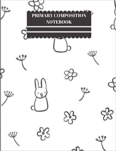 okumak Primary Composition Notebook Handwriting Practice Paper, Grades K-2.: Vector Illustration Of A Rabbit Pattern, Notebook Journal With Dotted Lined ... To Practice Elementary School Exercise.
