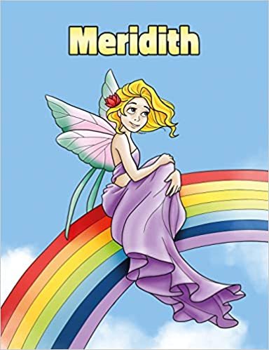 okumak Meridith: Personalized Composition Notebook – Wide Ruled (Lined) Journal. Rainbow Fairy Cartoon Cover. For Grade Students, Elementary, Primary, Middle School, Writing and Journaling